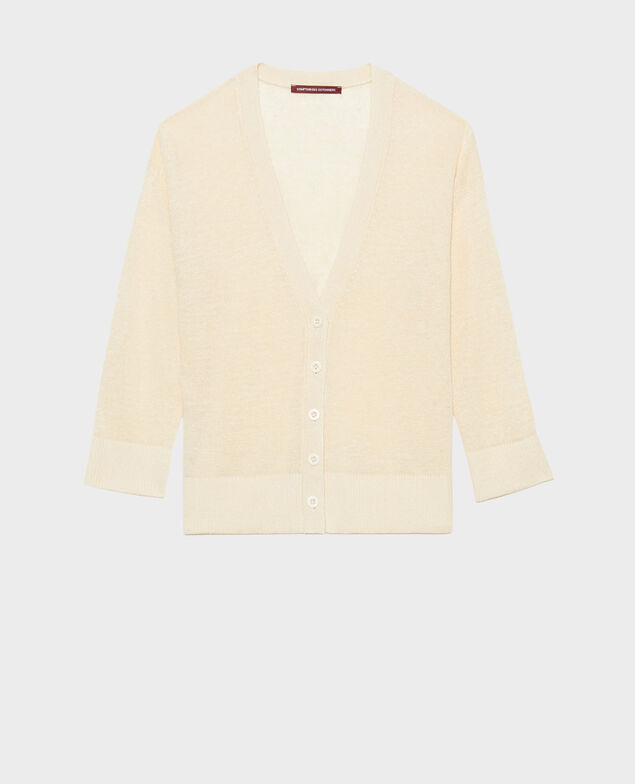 Cardigan aus Leinen 01 white