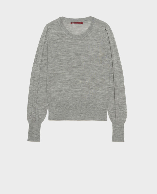 Pullover aus Merinowolle mit Rundhalsausschnitt Light grey melange