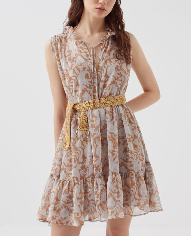Fließend fallendes Kleid ohne Ärmel H340 cashmire brown