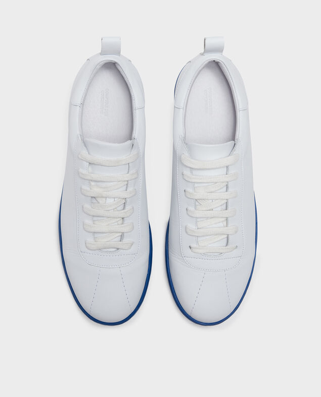 Ledersneaker mit Schnürsenkeln White princess blue