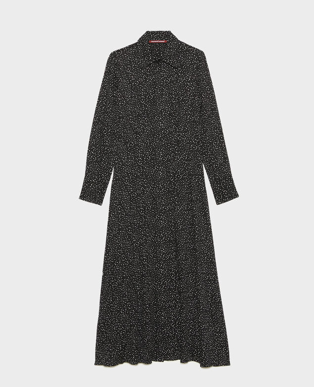 Langes gemustertes Maxi-Kleid Print constellation black