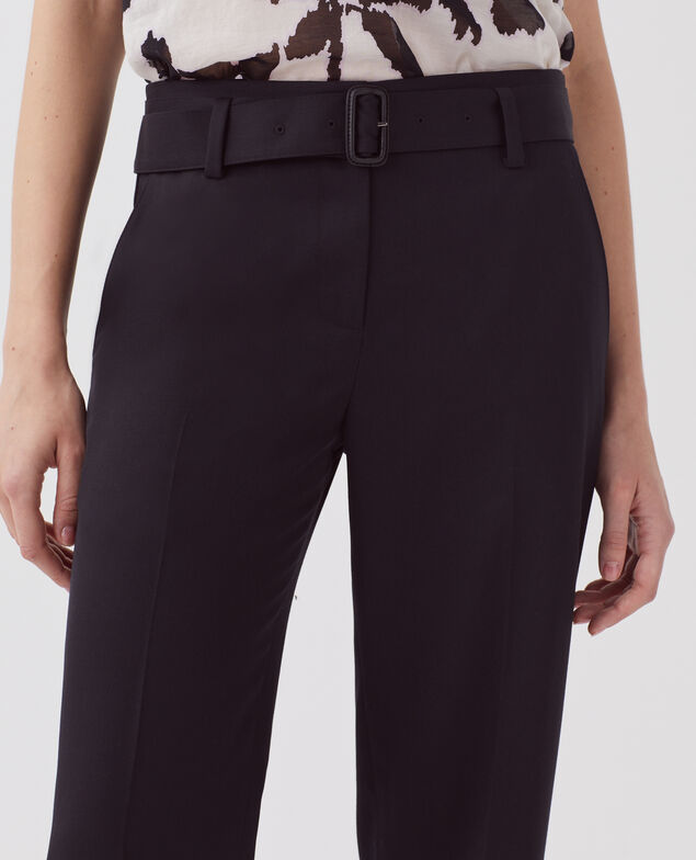 COLETTE - Eng anliegende, gerade geschnittene Hose aus Wolle H091 black beauty