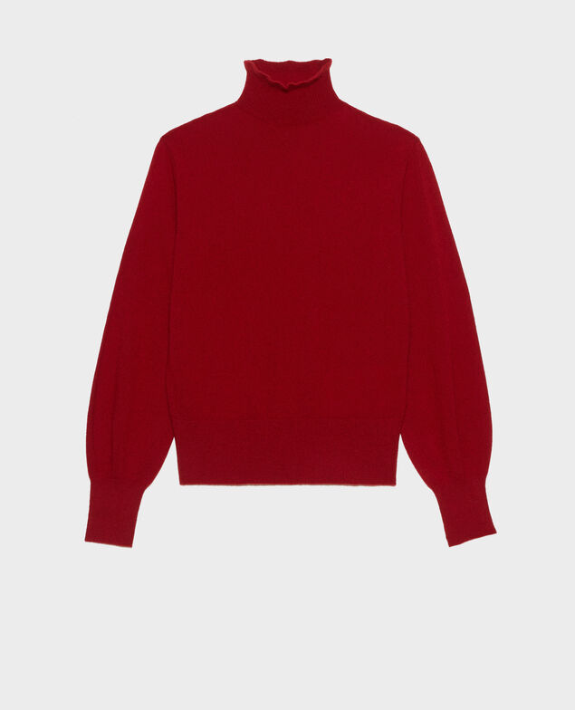 Feiner Pullover aus 3D-Kaschmir mit Stehkragen Royale red