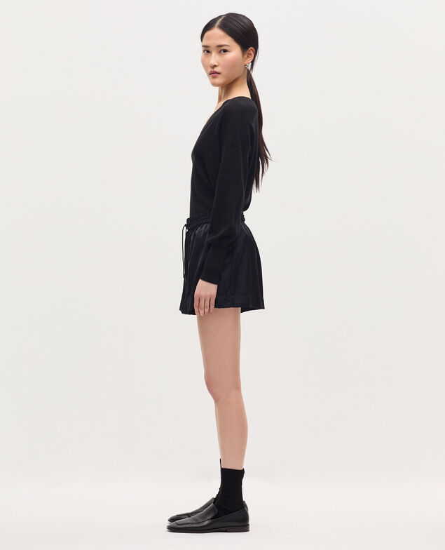 Satinierte, fließend fallende Shorts H091 black beauty