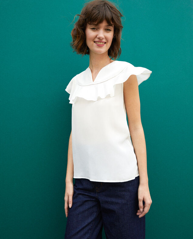 Rüschenbluse Weiß