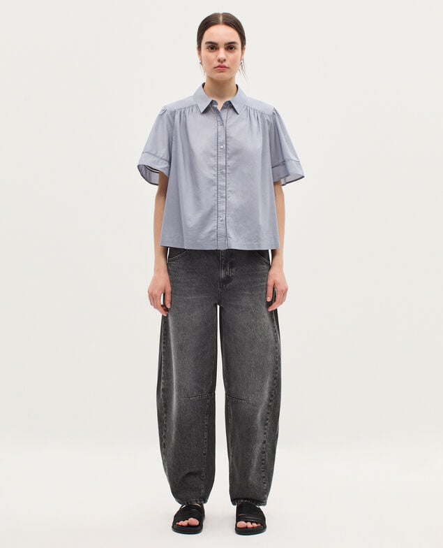 Bluse aus Baumwoll-Voile K040 tradewinds gray