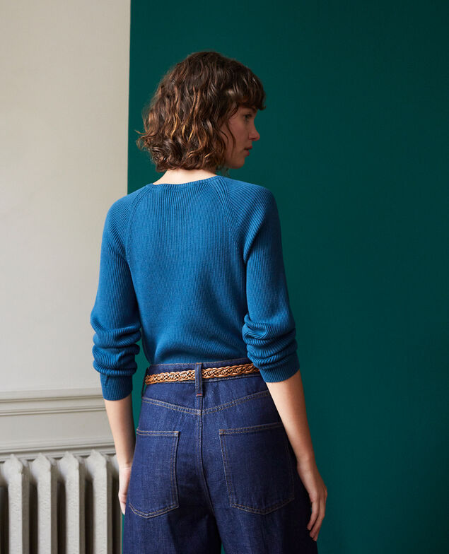 Cardigan aus Baumwolle Blau