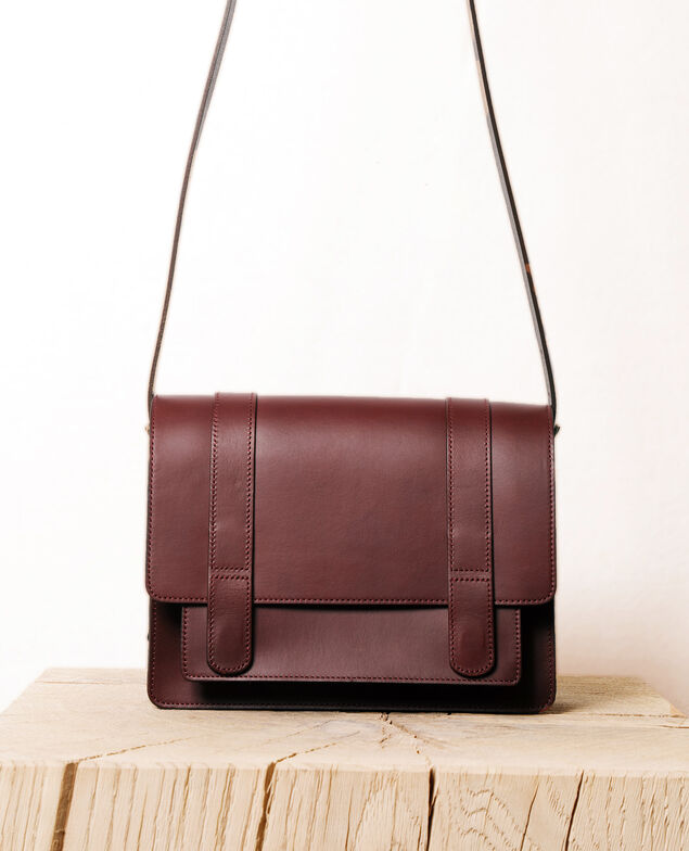 Tasche aus glattem Leder, kleines Modell Decadente chocolate