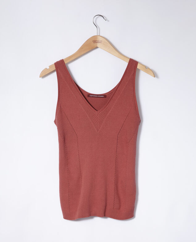 Top aus Baumwolle Rot