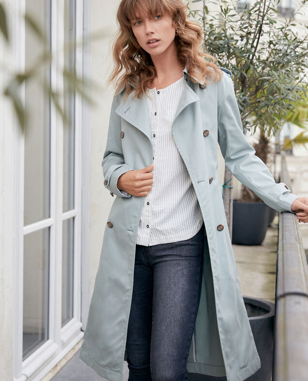 Klassischer schnitt trenchcoat Silvergreen