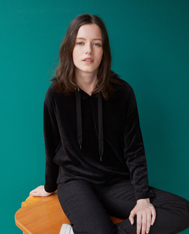 Sweatshirt mit Kapuze Schwarz
