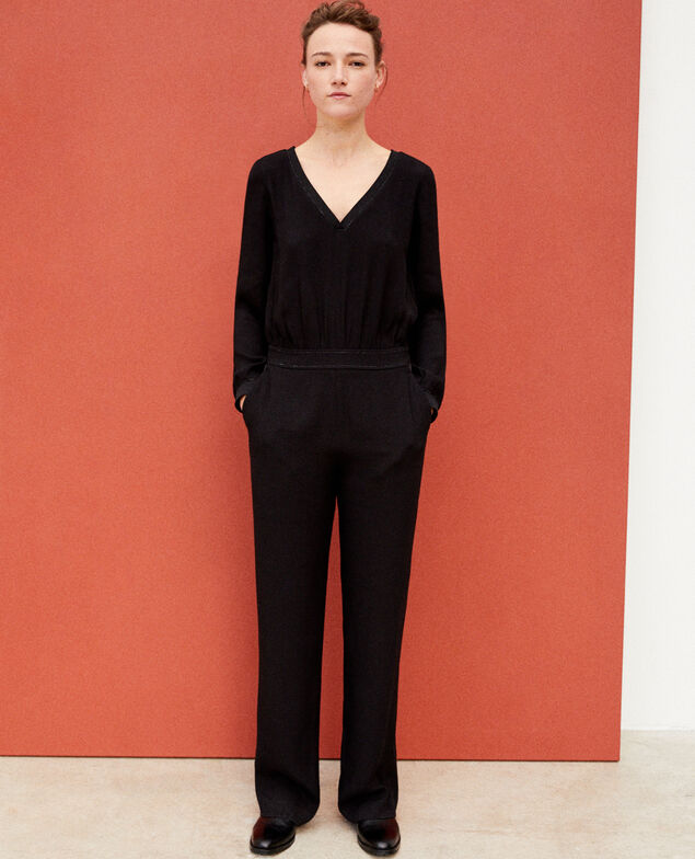 Jumpsuit mit Lurex Schwarz