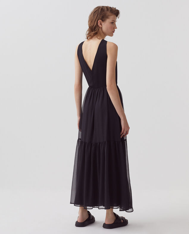 Langes fließendes Kleid H091 black beauty