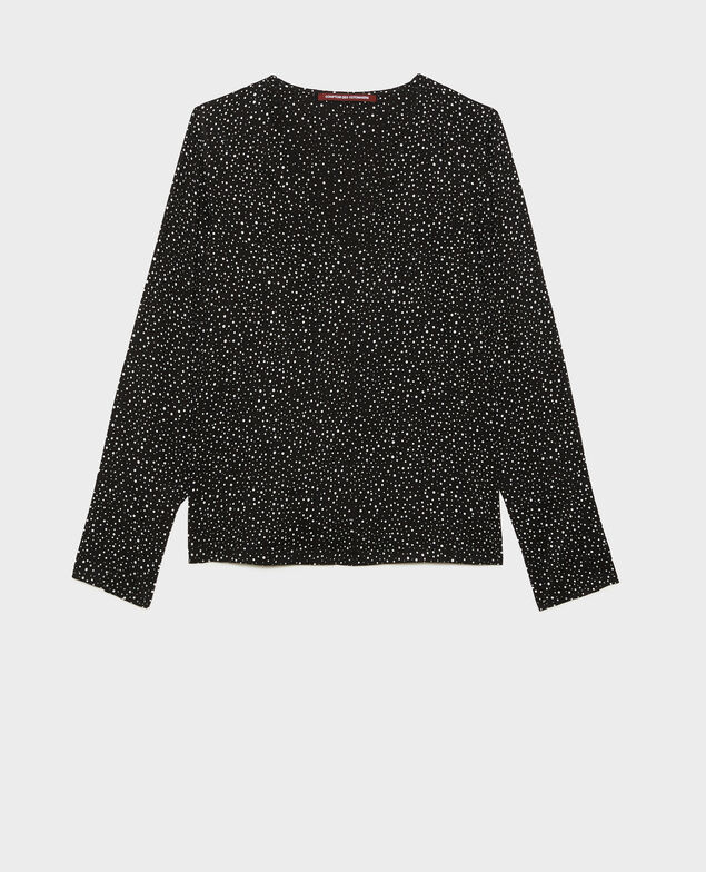 Langärmliges gemustertes Top  Print constellation black