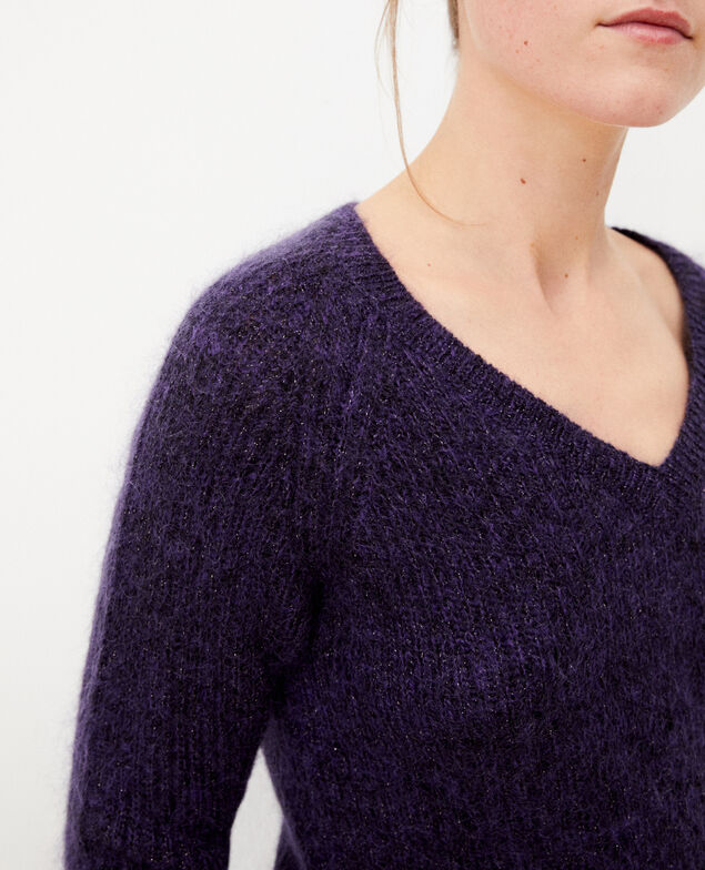 Pullover mit Mohair und Lurex Violett