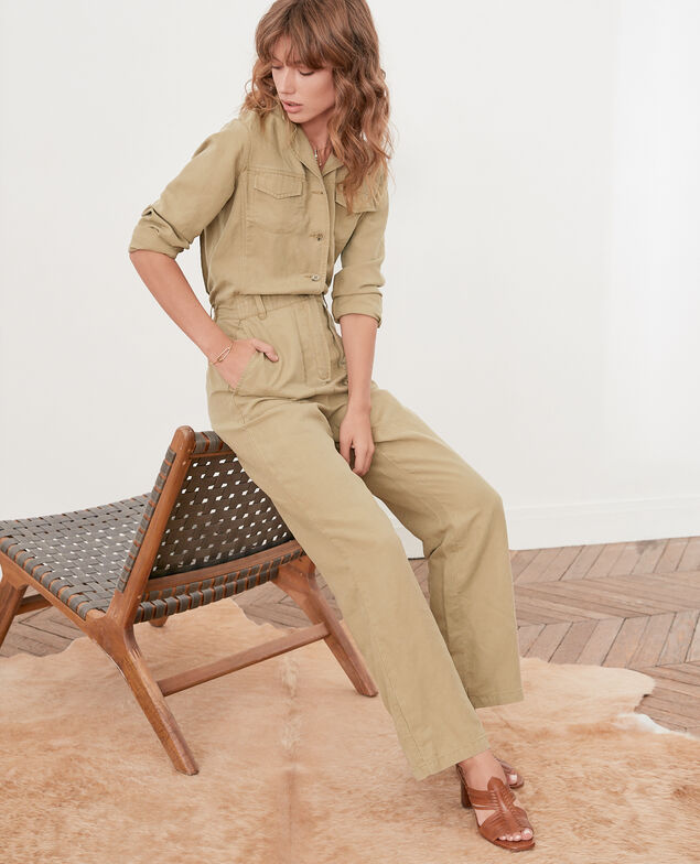 Safari-Overall mit Leinen Mastic
