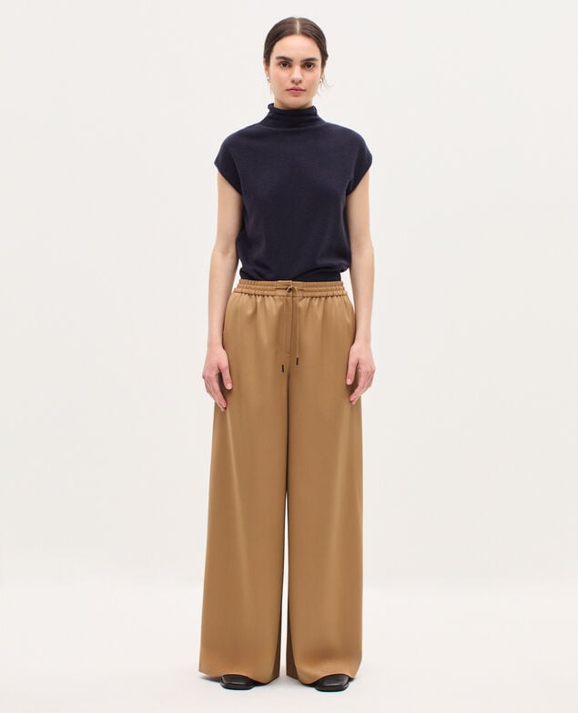 YVONNE – Weite Hose mit Steppfalten K341 oak brown