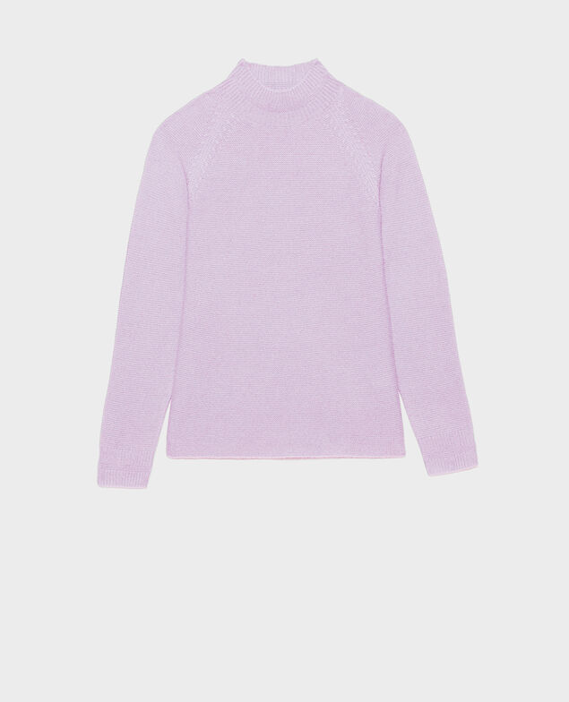 Ausgestellter 3D-Pullover aus Kaschmir mit Stehkragen Pastel lilac