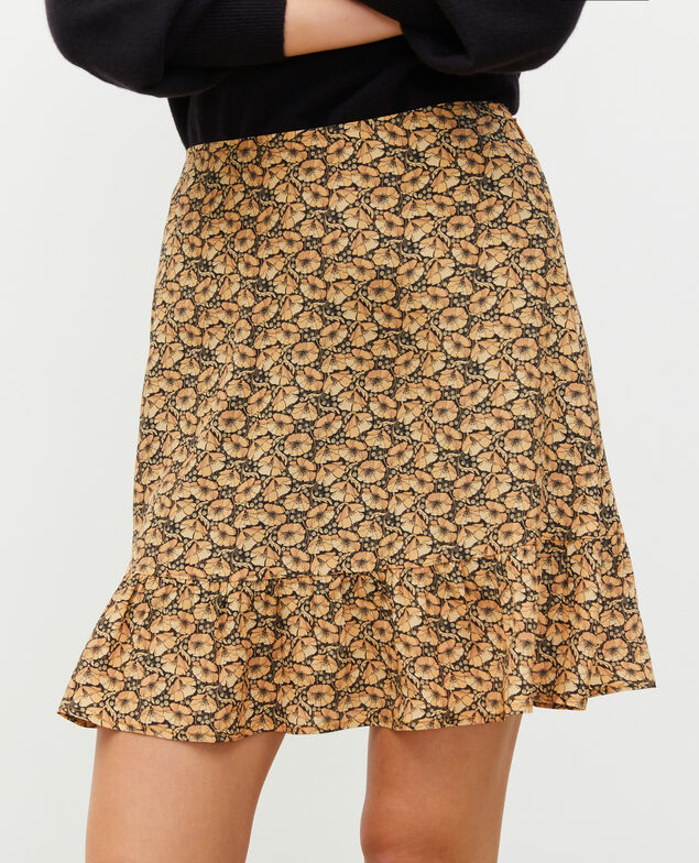 Kurzer gemusterter Seidenrock Print artdeco lemoncurry