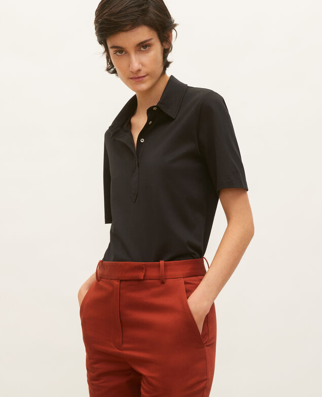 Polo-Shirt aus ägyptischer Baumwolle Black beauty