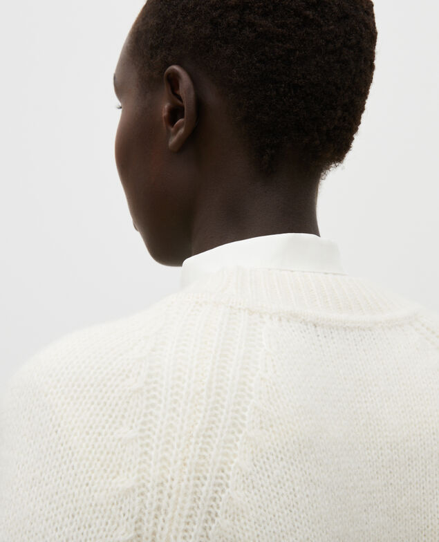 Oversize Cardigan mit V-Ausschnitt aus Wolle Jet stream