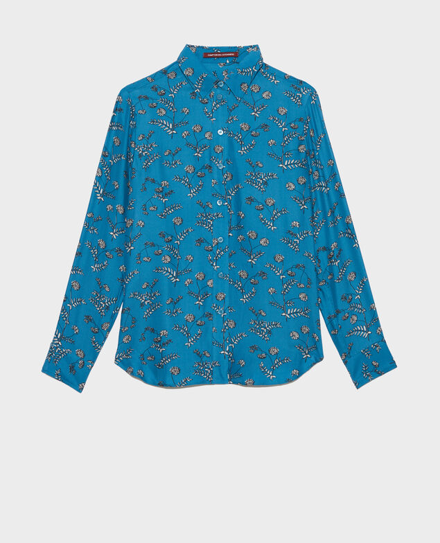 SIBYLLE - Gemusterte Bluse aus Seide Coronille faience