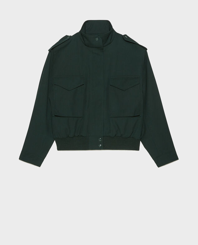  Bomberjacke aus Wollgabardine Scarab