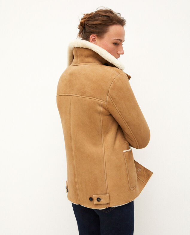Jacke aus Veloursleder Beige