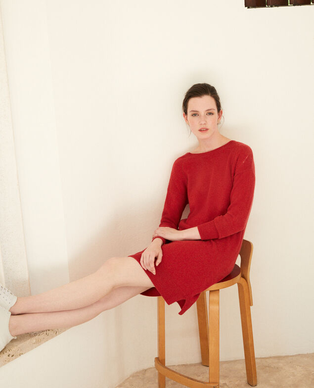 Kleid aus Kaschmir Pompeian red
