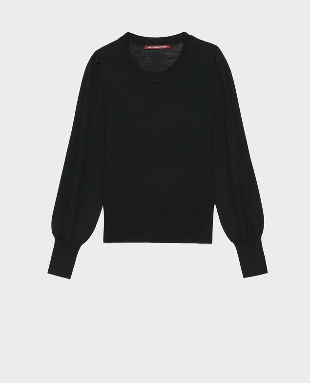 Pullover aus Merinowolle mit Rundhalsausschnitt Black beauty