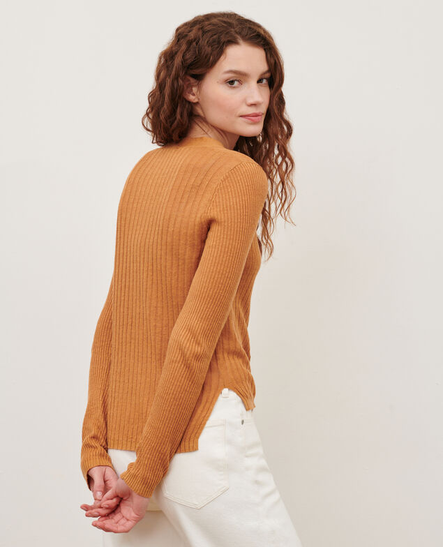 Cardigan aus Leinen 0320 almond brown