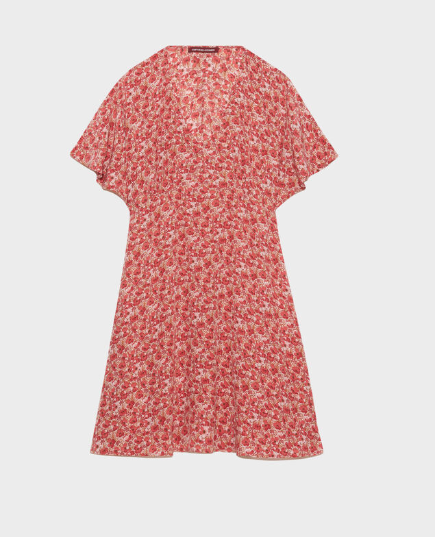Kurzes Seidenkleid Art deco pink