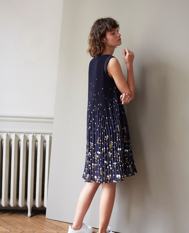 Plissée-Kleid Blau