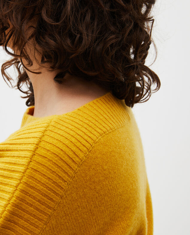Pullover aus Kaschmir mit U-Boot-Kragen Lemon curry