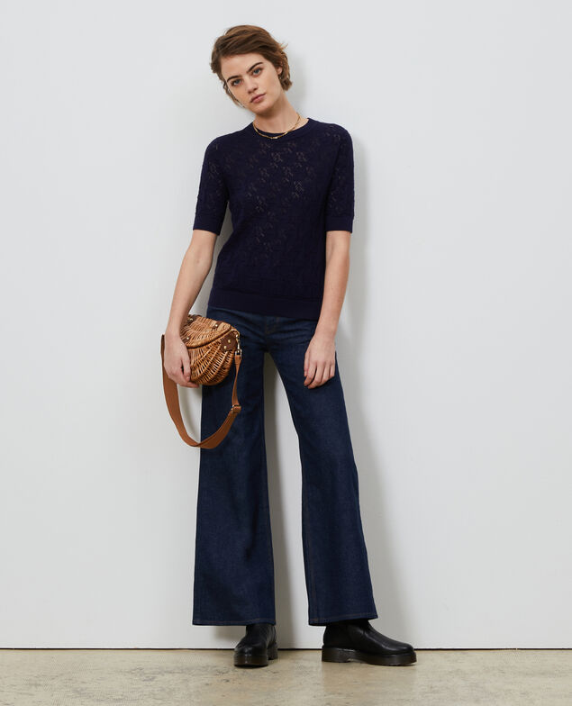 Pullover aus Baumwolle und Leinen Maritime blue