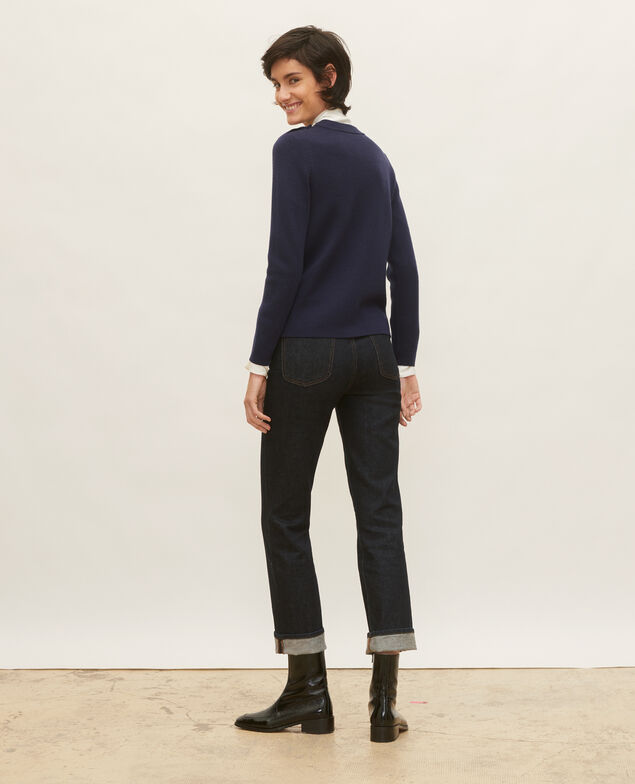 Wollpullover im Marinelook Maritime blue
