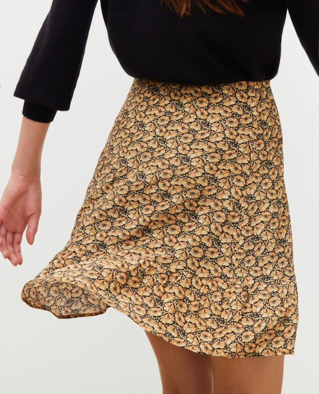 Kurzer gemusterter Seidenrock Print artdeco lemoncurry