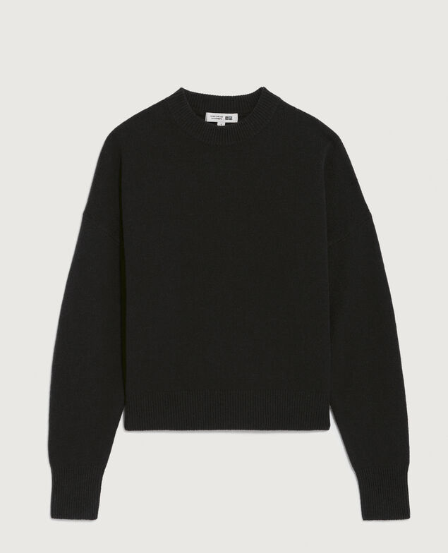 Pullover mit Rundhalsausschnitt aus Wolle U090 black