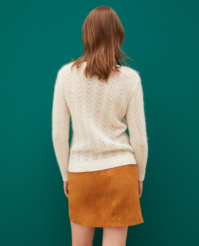 Pullover mit Mohair und Lurex Off white