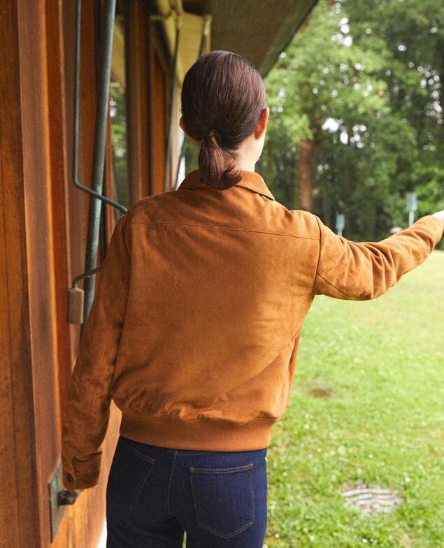 Jacke aus Wildleder Gelb