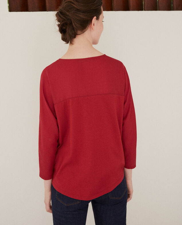 T-Shirt aus Bimaterial Rio red