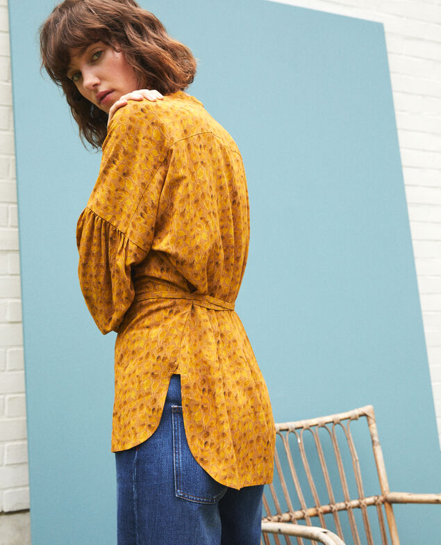 Bluse mit weitem Schnitt Ld golden spice