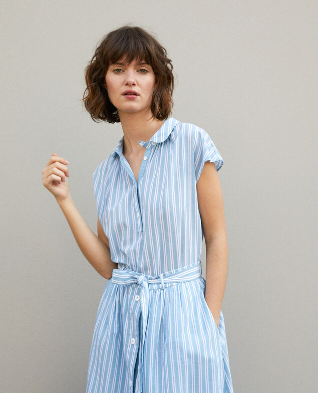 Bluse mit Rundhalsausschnitt Adriatic/off white stripes