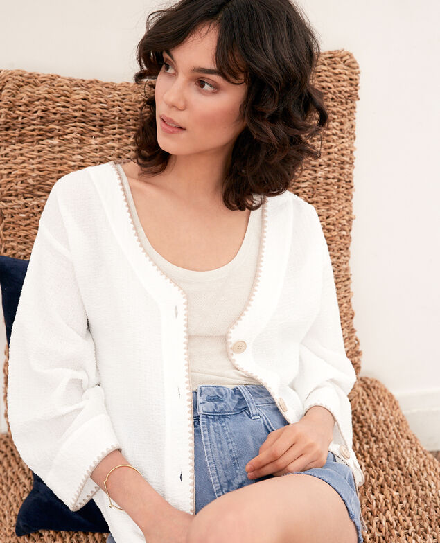 2-in-1-Teil: Jacke oder Casual Top Kaolin