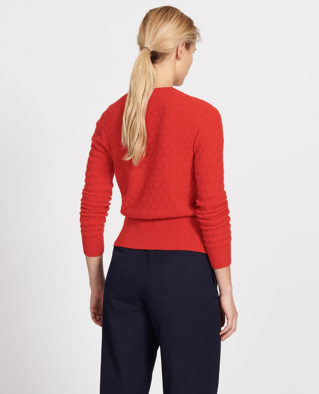 Cardigan mit V-Ausschnitt, 100 % Kaschmir  Fiery red