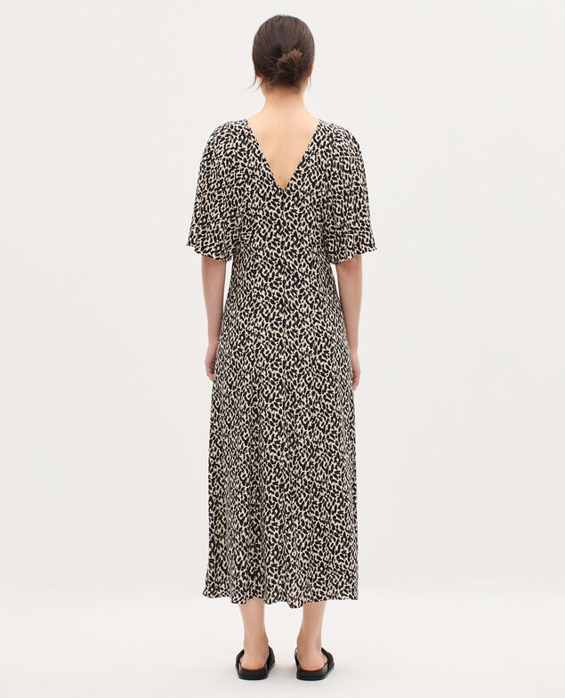 Langes fließendes Kleid K010 leo ecru