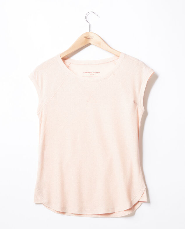 Irisierendes T-Shirt aus Leinen Nude