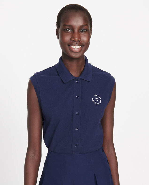 Polo-Shirt aus Piqué-Baumwolle Maritime blue