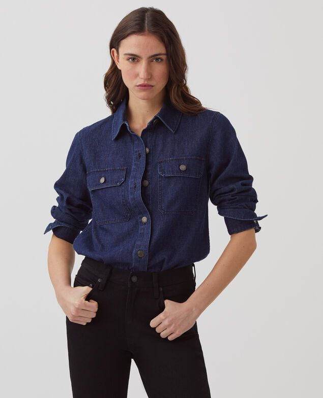 Bluse aus Baumwoll-Denim H680 rinse