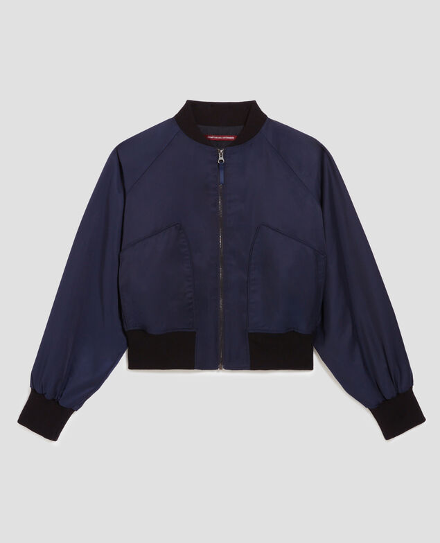 Satinierte Bomberjacke I697 navy